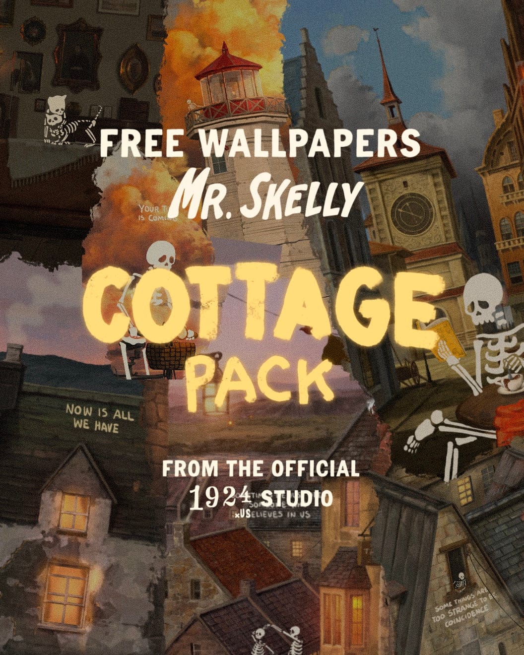 DIGITAL MR SKELLY WALLPAPERS - COTTAGE PACK