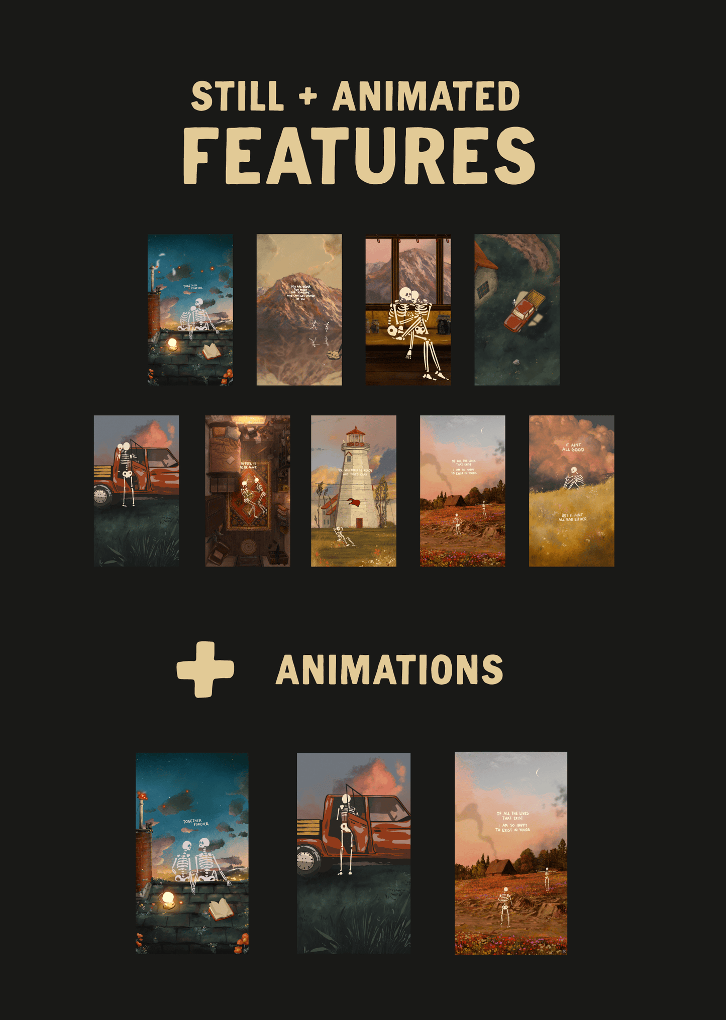 DIGITAL STILL + ANIMATED MR SKELLY WALLPAPERS - LOVE PACK