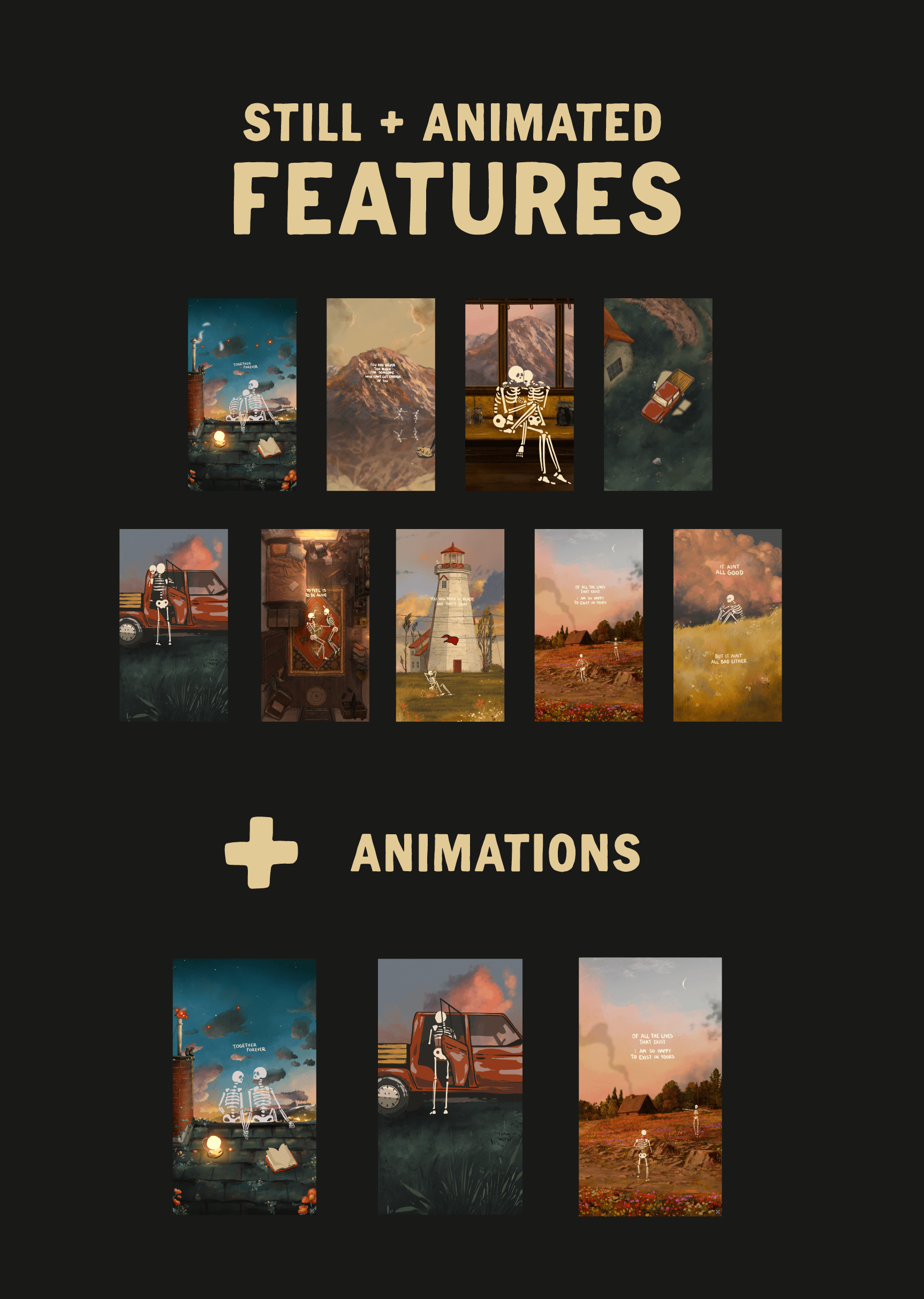 DIGITAL STILL + ANIMATED MR SKELLY WALLPAPERS - LOVE PACK