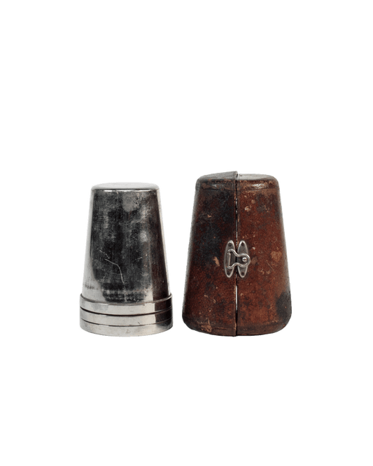 LEATHER CASED SET OF SHOT GLASSES