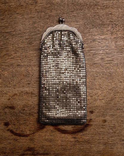 lined silver pouch purse