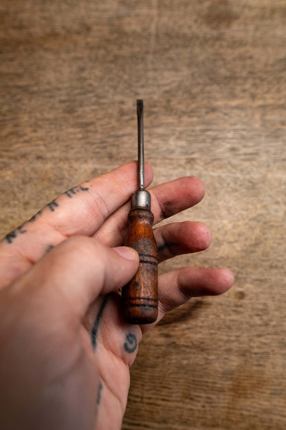 Mini flathead wood screwdriver