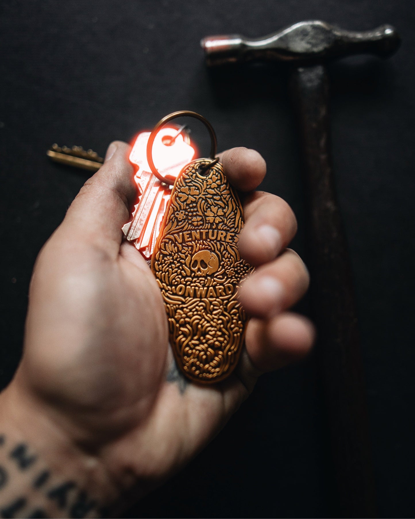 Mr Skelly Brass Key tag