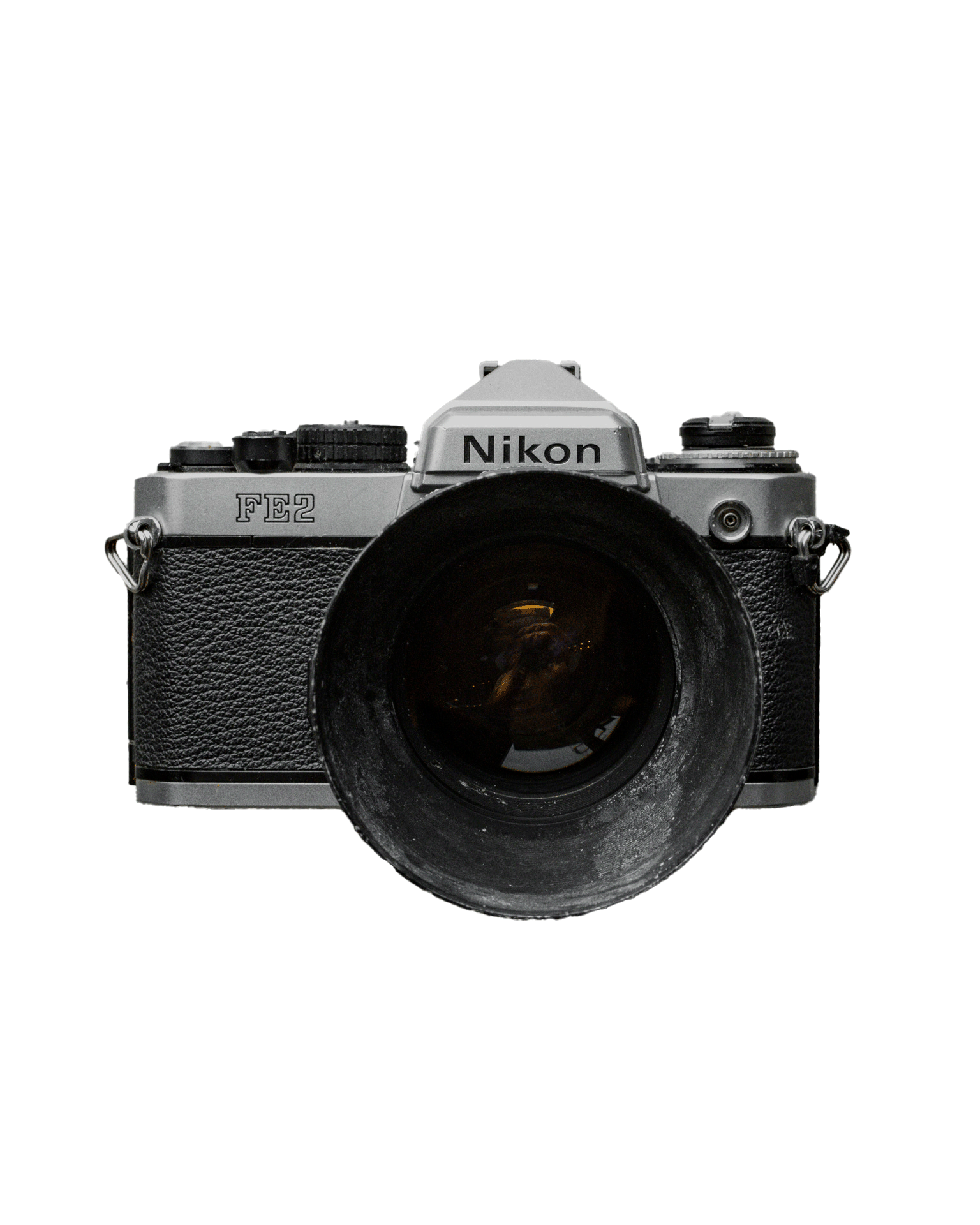 Nikon FE2 w/55mm f/1-1.2 Lens + Lens Hood