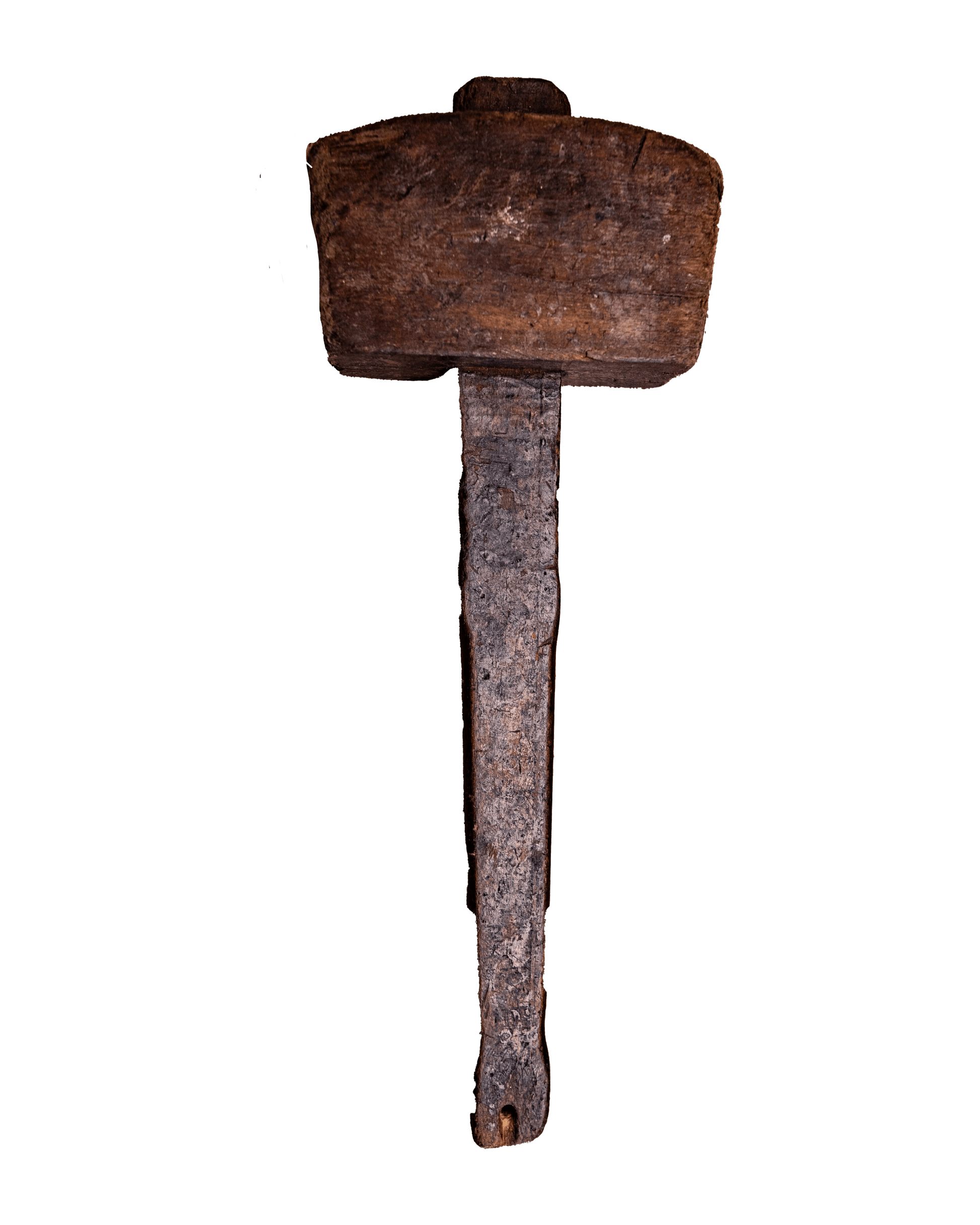 Old wood carpenter mallet