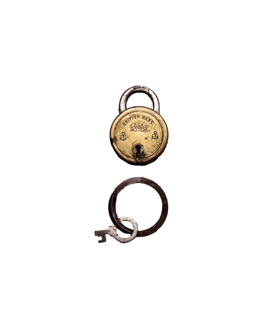 physical British Brass Luggage lock