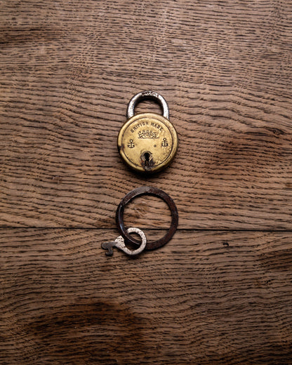 physical British Brass Luggage lock