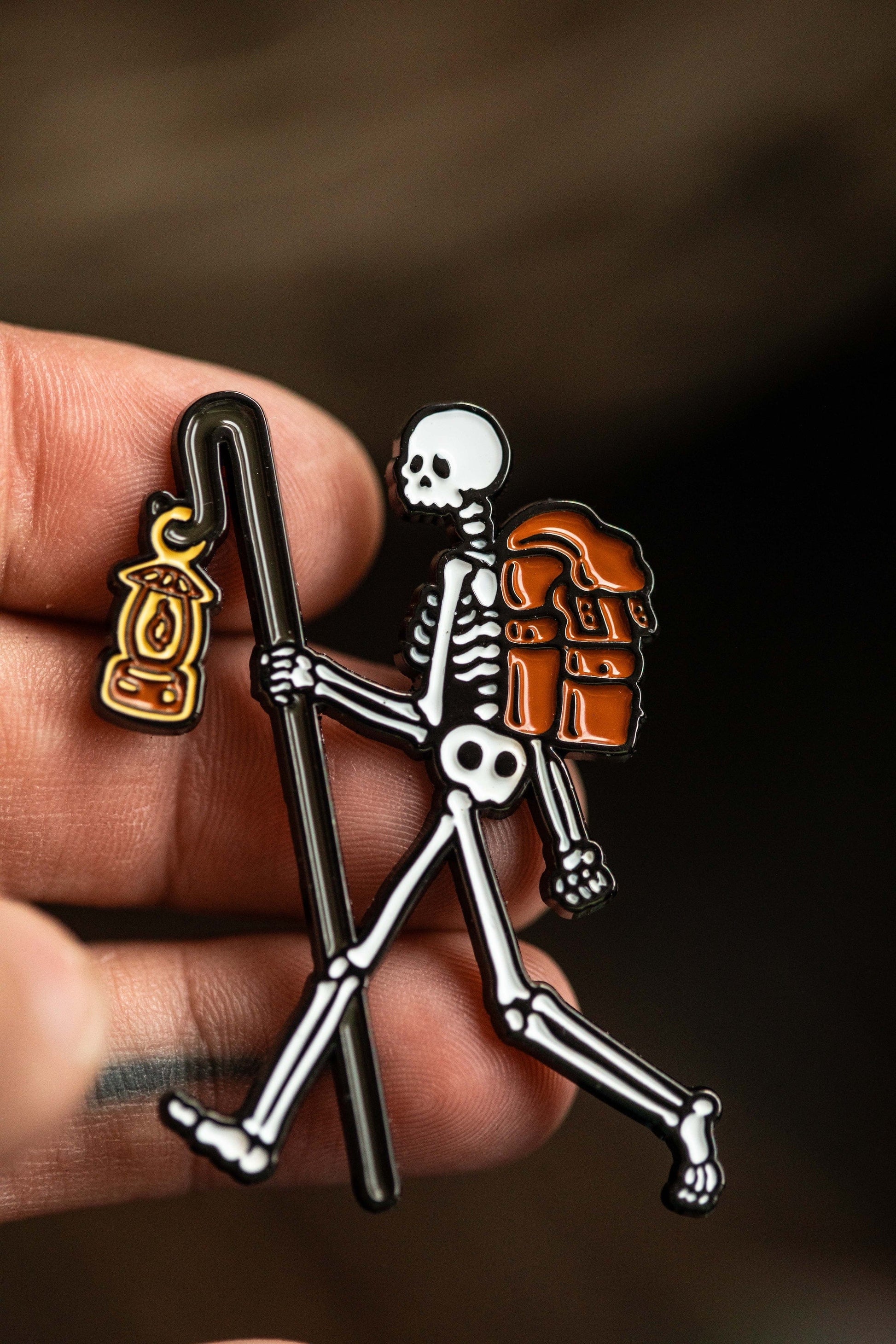 physical Mr Skelly Walking Enamel Pin