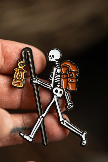 physical Mr Skelly Walking Enamel Pin