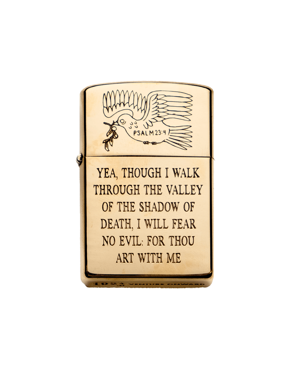 PSALM 23:4 / Deep Etch The 1924us Brass Lighter!