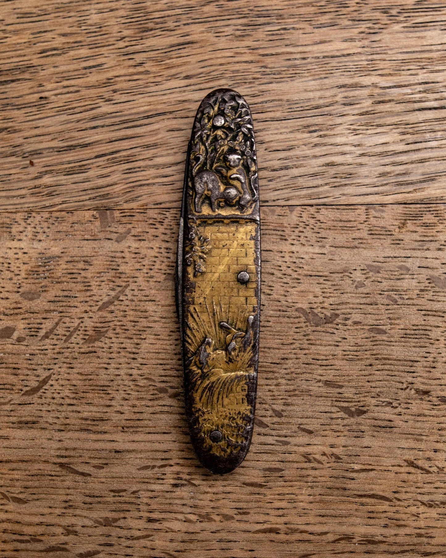 Rare brass 2 faced pocket knife