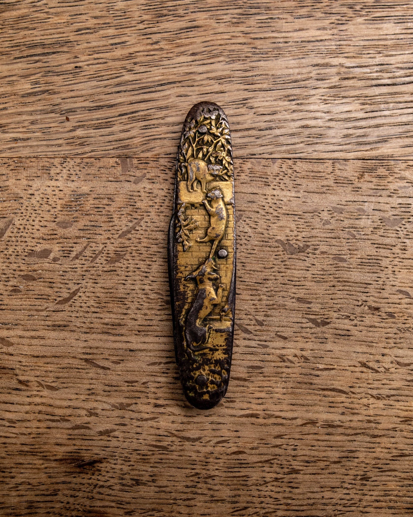 Rare brass 2 faced pocket knife