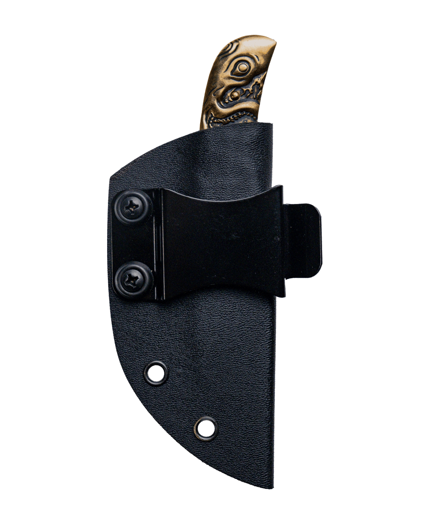 Sheath and Knife Solid Brass Fin Pocket Knife