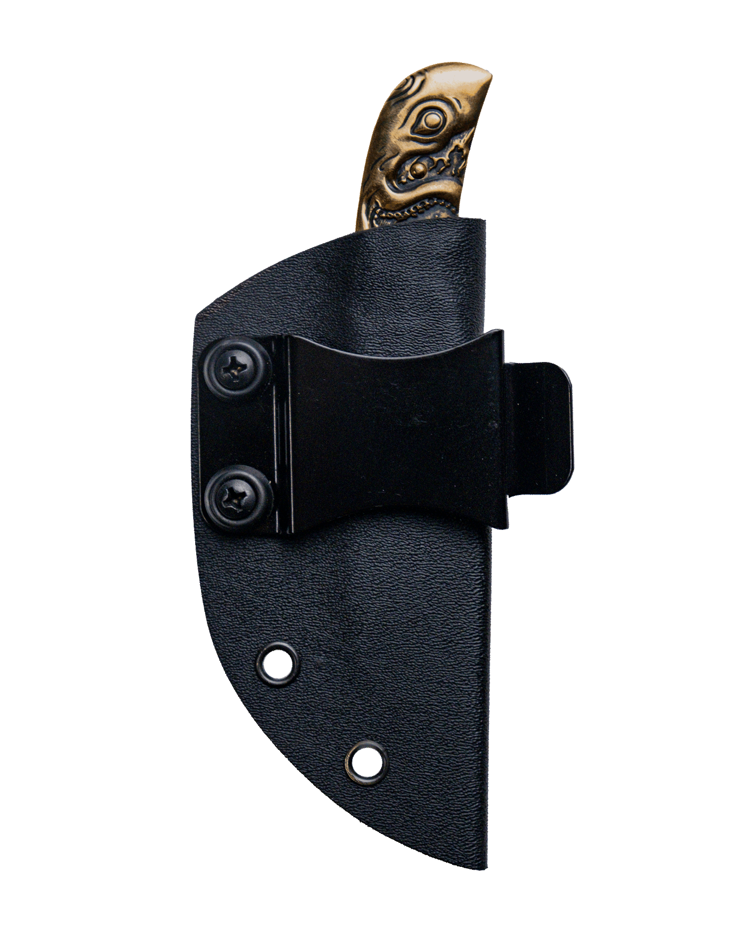Sheath and Knife Solid Brass Fin Pocket Knife