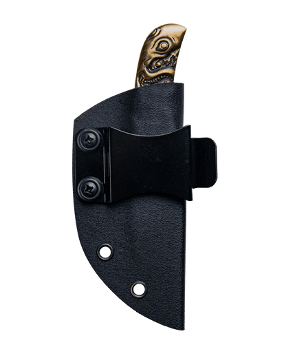 Sheath and Knife Solid Brass Fin Pocket Knife