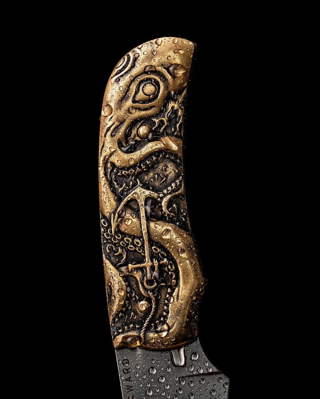 Solid Brass Fin Pocket Knife