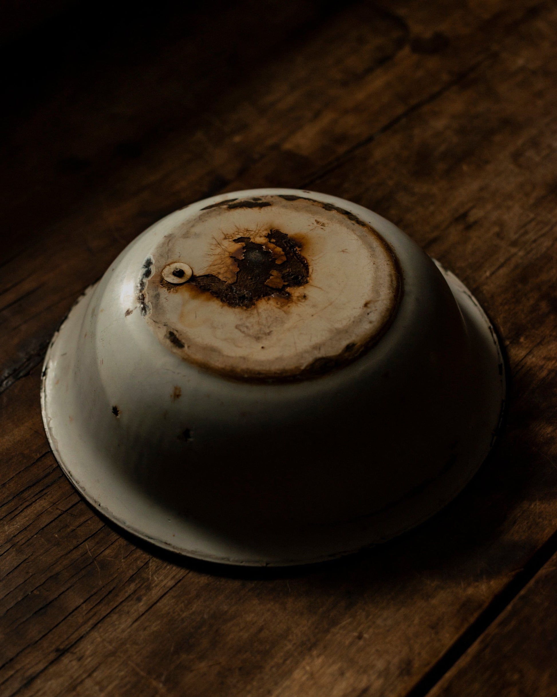 Vintage Enamel White Bowl