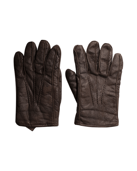 Vintage Fur-Lined Leather Gloves