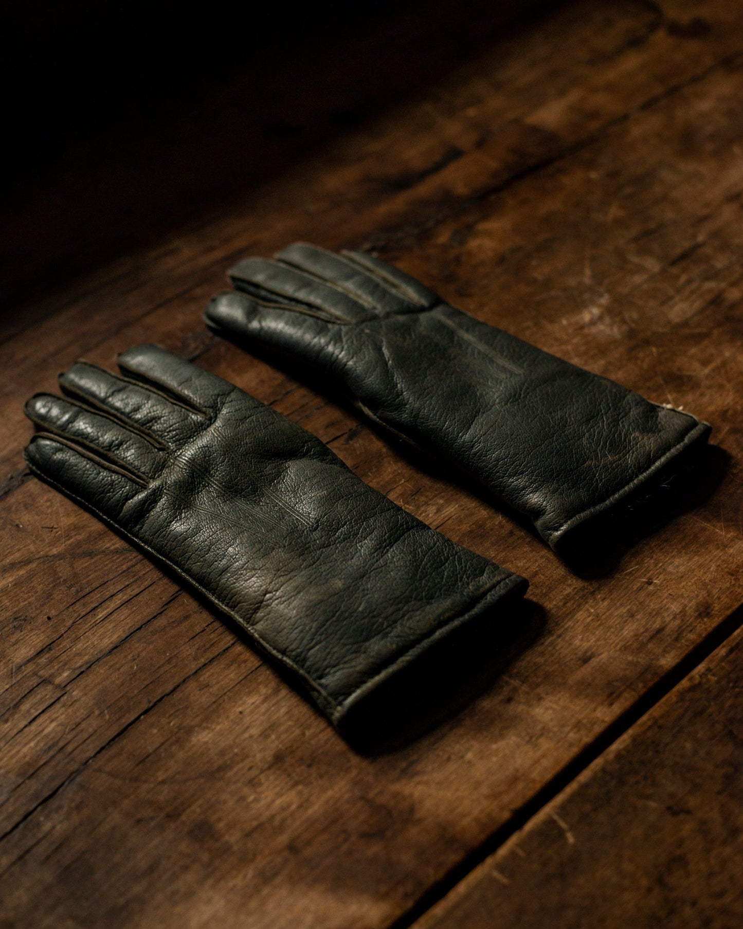 Vintage German Leather/Fur-Lined Gloves S