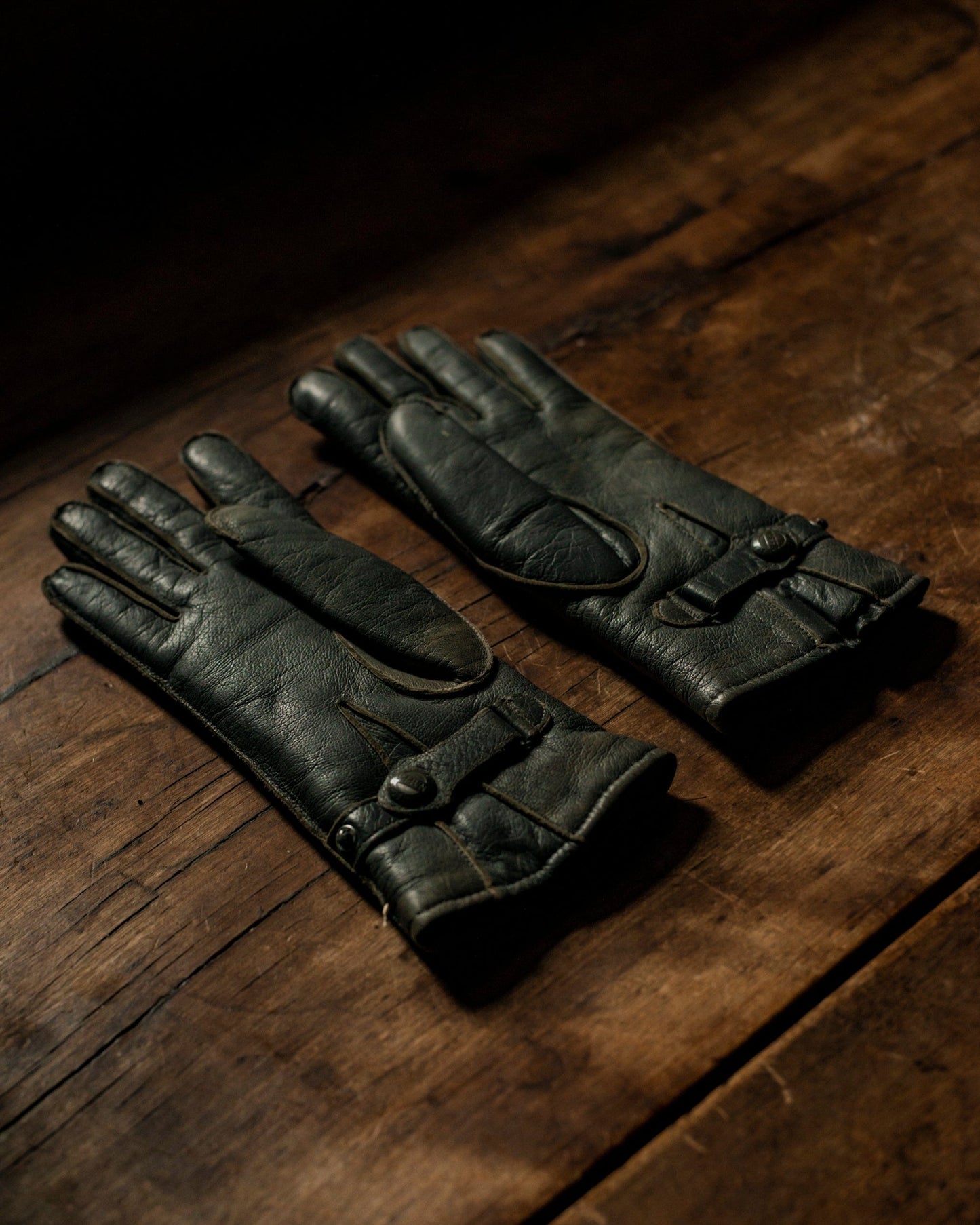 Vintage German Leather/Fur-Lined Gloves S