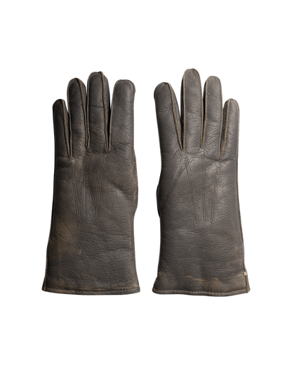 Vintage German Leather/Fur-Lined Gloves S