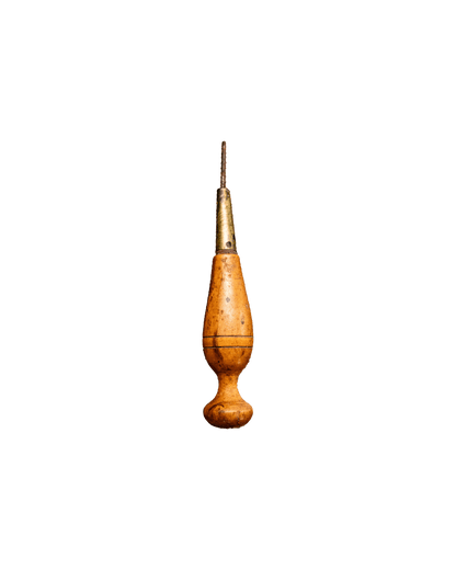 Walnut handled leather awl