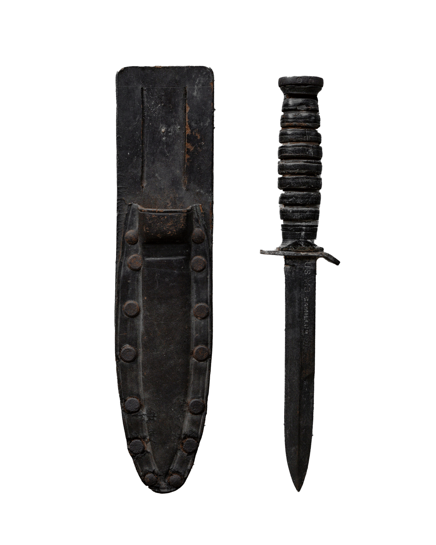 WW2 US M3 CAMILLUS W/CUSTOM LEATHER SHEATH