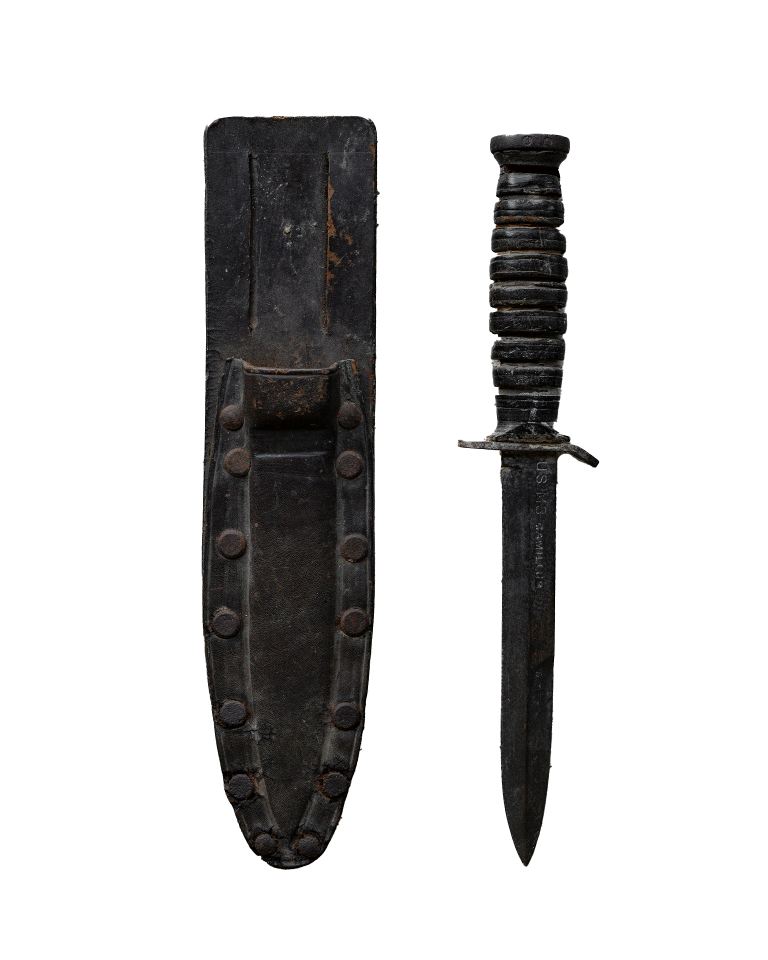 WW2 US M3 CAMILLUS W/CUSTOM LEATHER SHEATH