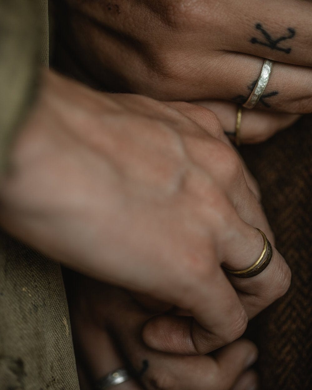 1924us Aged Matte Silver Ring