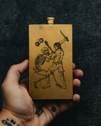 1924us Brass 4 oz Pocket Flask