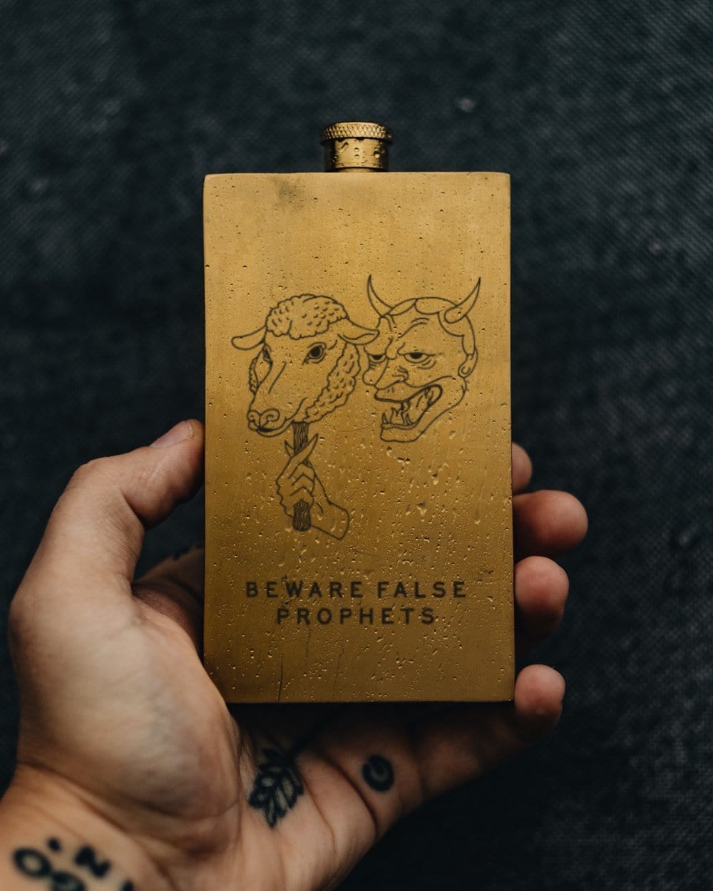 1924us Brass 4 oz Pocket Flask