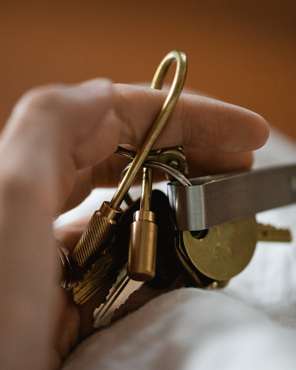 Brass Closed Helix Keyring 1924us