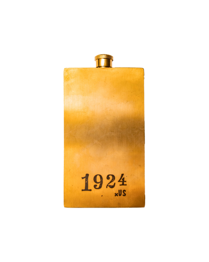 1924us Frasco de bolsillo de latón de 4 oz