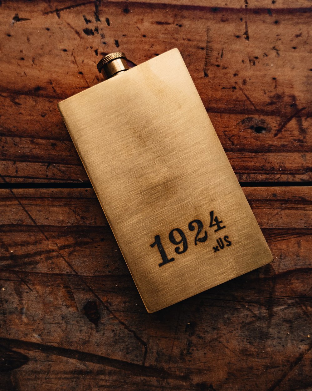 1924us Brass 4 oz Pocket Flask