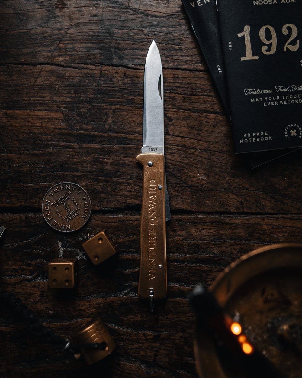 Brass Mercator Pocket Knife