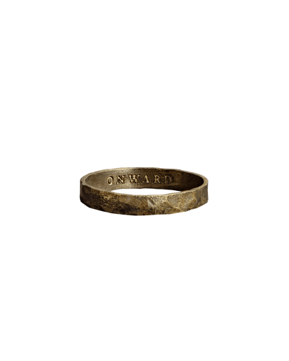 1924us Signature 'Onward' Engraved Bronze Ring