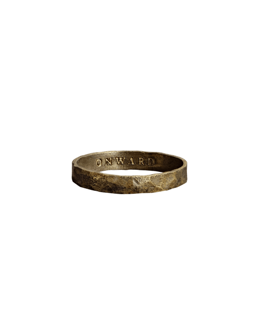 1924us Signature 'Onward' Engraved Bronze Ring