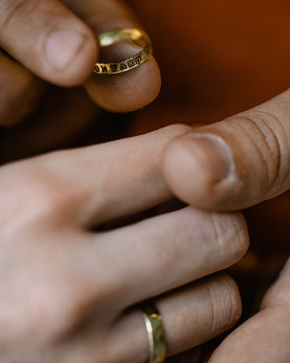 1924us Signature 'Onward' Engraved Bronze Ring