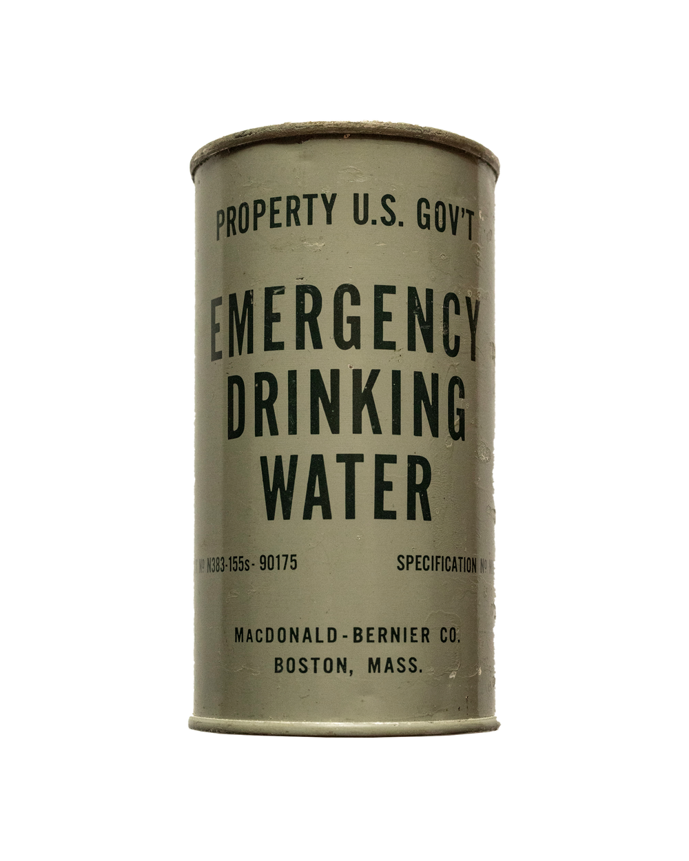 Agua potable de emergencia del ejército estadounidense de la Segunda Guerra Mundial