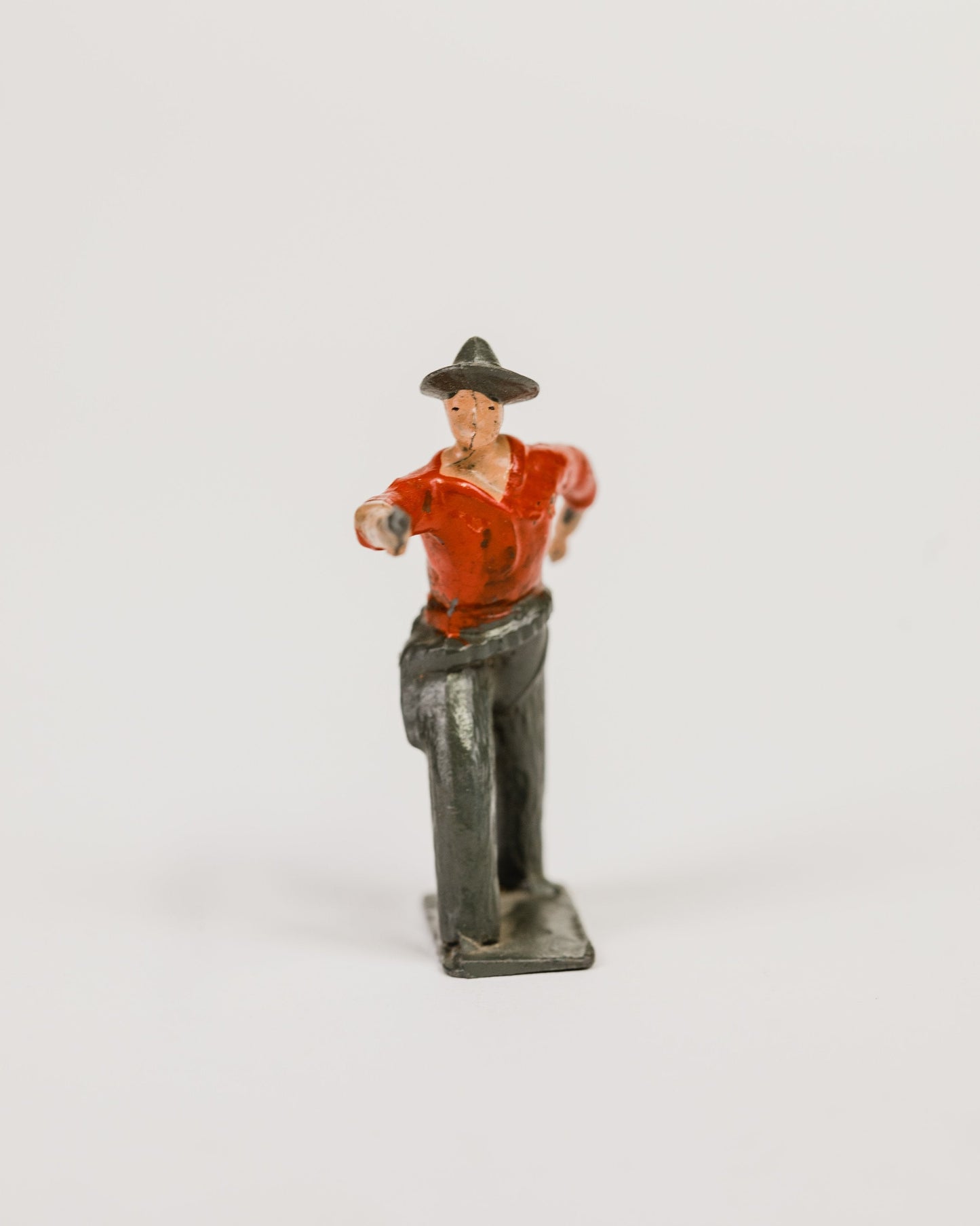 WW2 Lead Cowboy w/Revolver Figure
