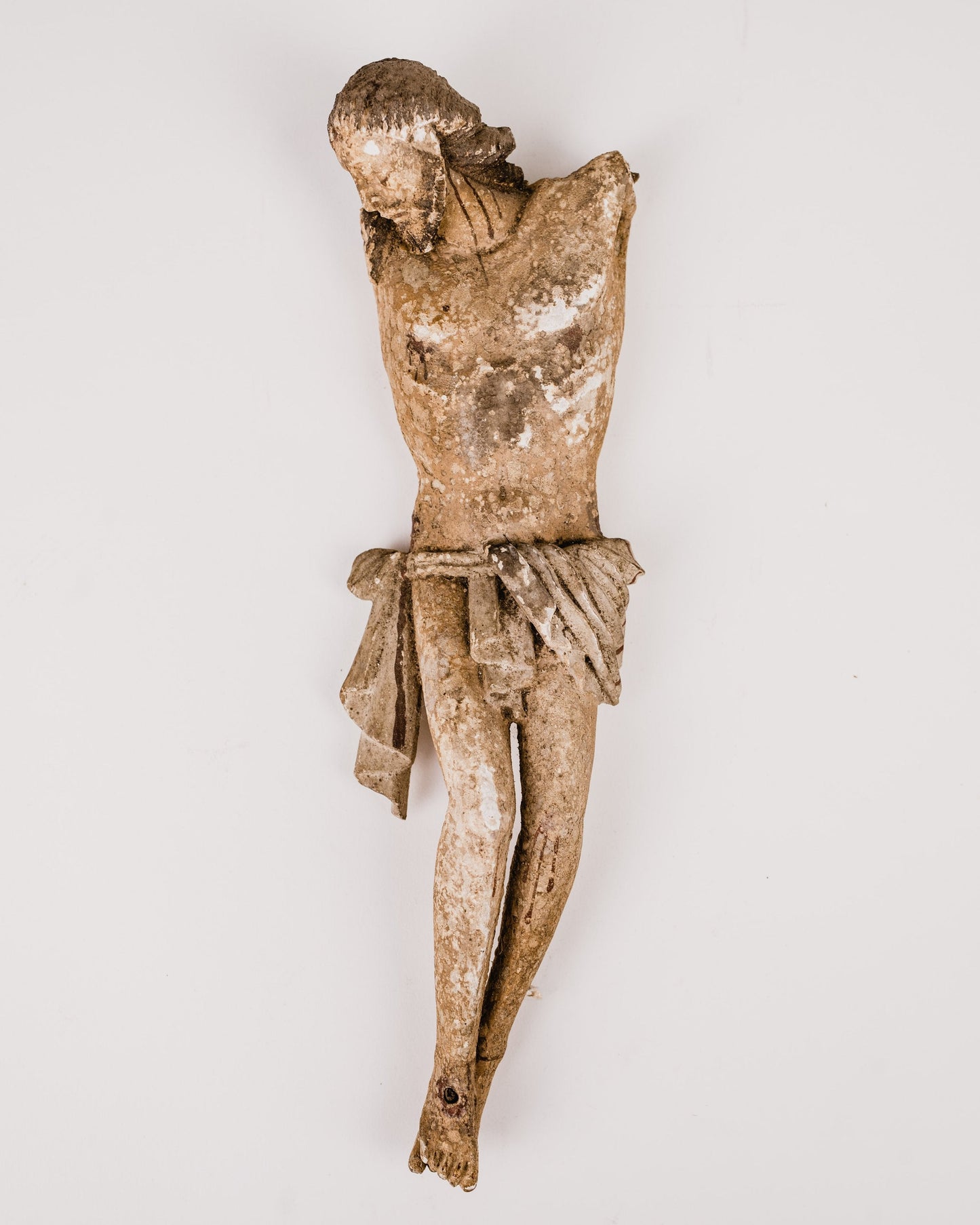 Late 1600s French Plaster Crucifix