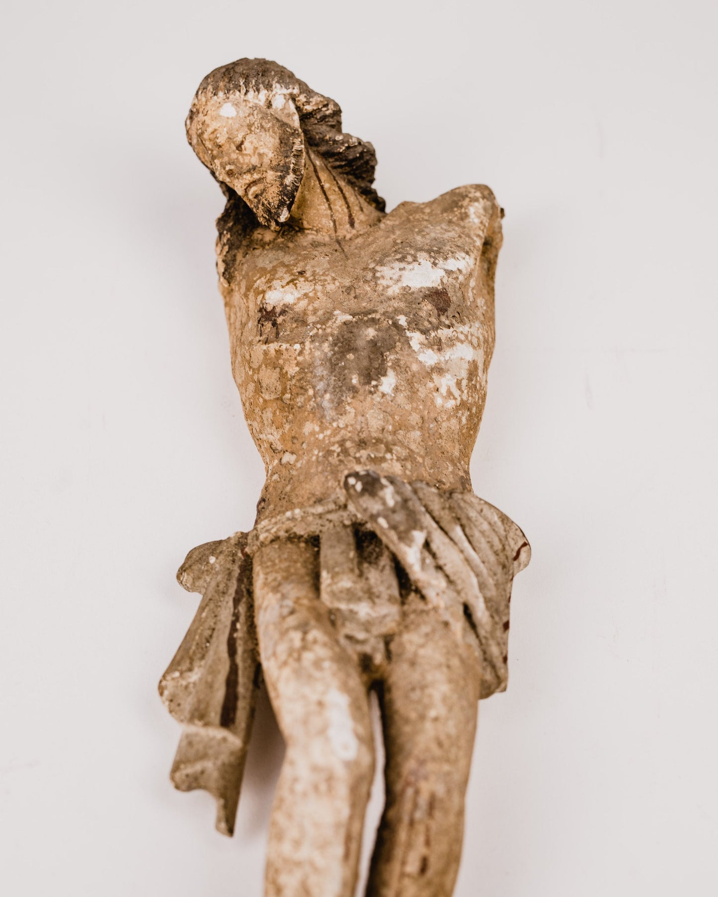 Late 1600s French Plaster Crucifix