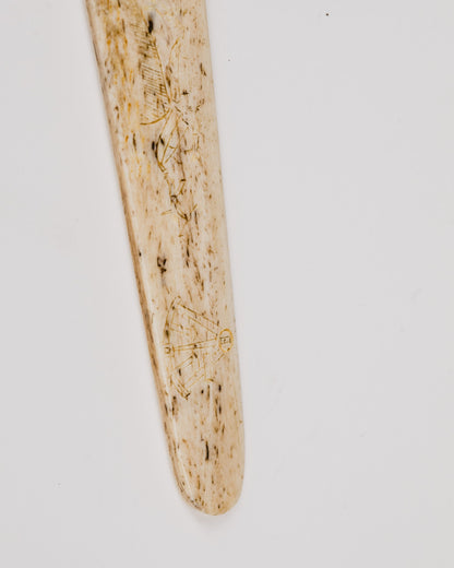 Late 1800s Antique Scrimshaw Walrus Phallic Bone