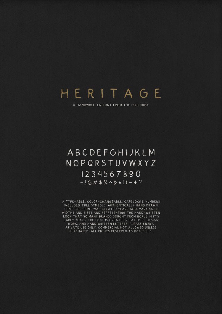 Heritage Font Regular by 1924us