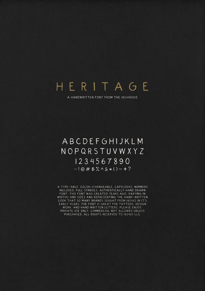 Heritage Font Regular by 1924us