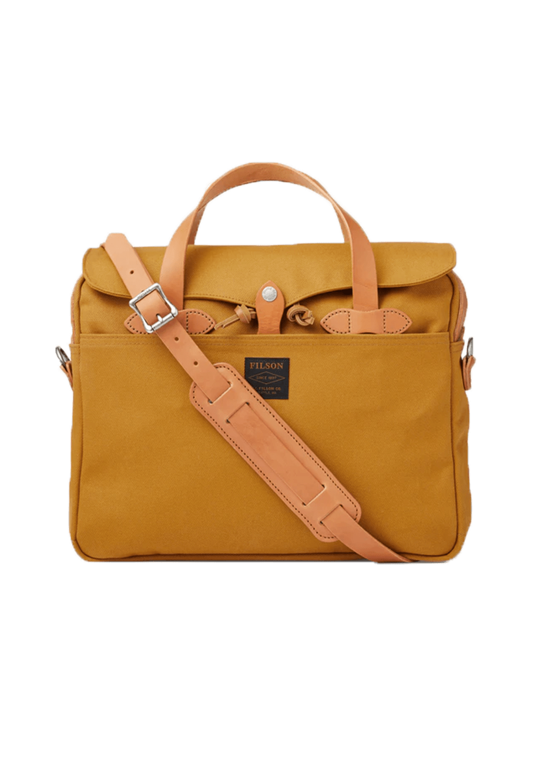 FILSON RUGGED TWILL BRIEFCASE - Cheese Tan and Kakhi