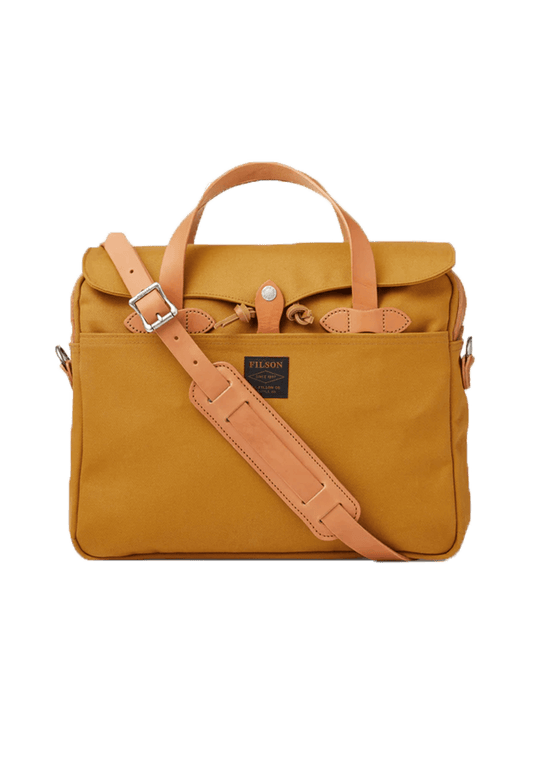 FILSON RUGGED TWILL BRIEFCASE - Cheese Tan and Kakhi