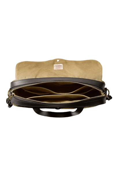 FILSON RUGGED TWILL BRIEFCASE - Cheese Tan and Kakhi