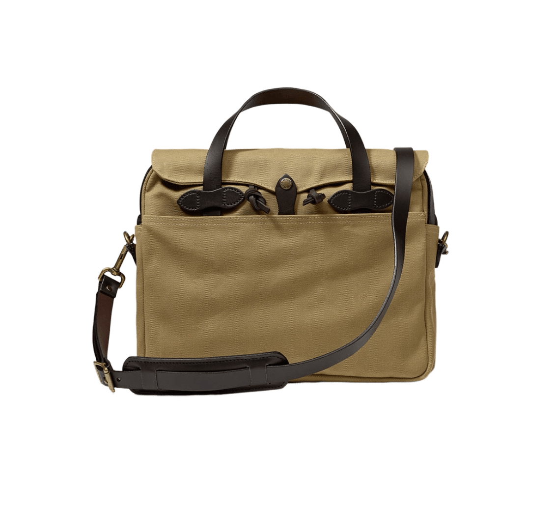 FILSON RUGGED TWILL BRIEFCASE - Cheese Tan and Kakhi