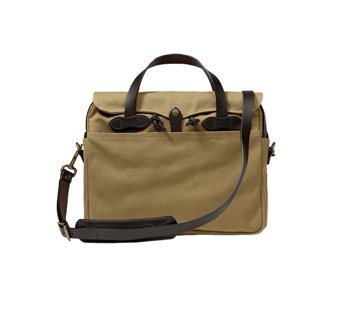 FILSON RUGGED TWILL BRIEFCASE - Cheese Tan and Kakhi